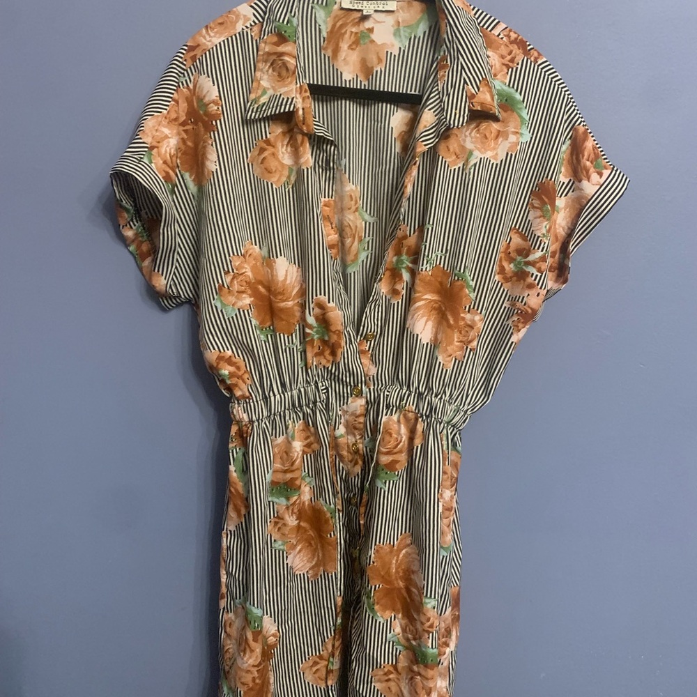 Speed Control Floral Striped Dress size L